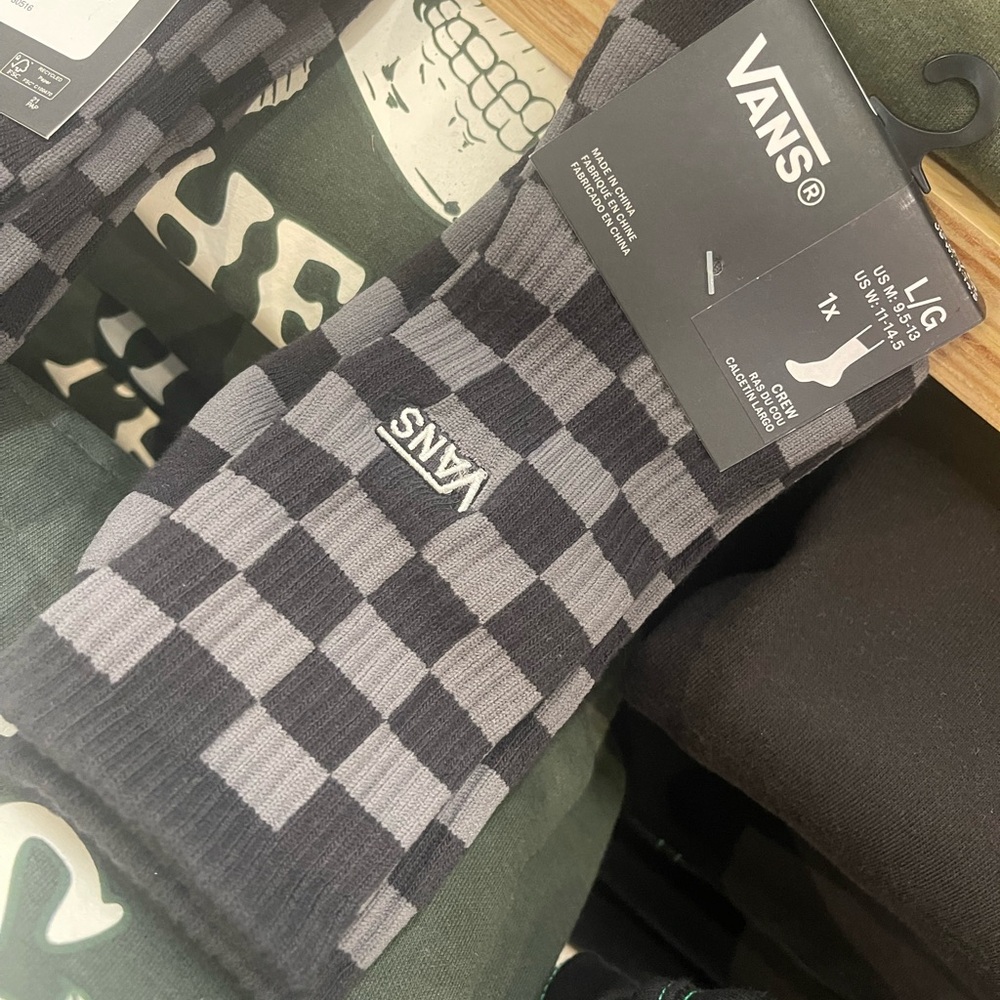 Vans Checkerboard Pewter / Black Crew Socks (1 pair) - Picture 8 of 16